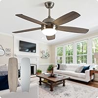 Nickel Ceiling Fan with Remote Control,52