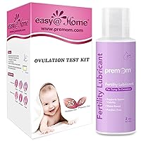 Easy@Home 25 Ovulation Strips and 10 Pregnancy Tests + Premom Fertility Lubricant 2 Fl Oz