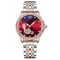 Automatic Mechanical Ladies Watch Dress Waterproof Female Wrist Watch Rose Gold Watches for Women