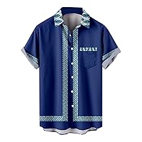 Men's Hawaiian Shirts Casual Lapel Beach Holiday Wear Fashion Shirt Short-Sleeved Clothes