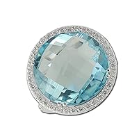 Blue Topaz and Diamond Ring 24.45 ct tw in 14K White Gold
