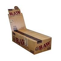 RAW Natural Single Wide Double,UNREFINED ROLLING PAPERS, 25 pack/box