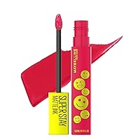Super Stay Matte Ink Liquid Lip Color, Moodmakers Lipstick Collection, Long Lasting, Transfer Proof Lip Makeup, Motivator, Red, 1 Count