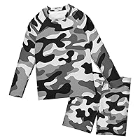 Camouflage Boys Rash Guard Sets Kids Long Sleeve Sunsuit Swimwear Sets Infant Bathing Suits Boys,3T