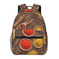 Seasoning Printed Pattern Backpack Lightweight Casual Backpacksn Multipurpose Backpack With Laptop Compartmen