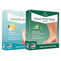 PLANTIFIQUE Foot Peel Mask for Men 2 pack and Foot Peel Mask with Vitamins 2 Pack Peeling Foot Mask