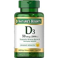 Vitamin D3, Immune and Bone Support, Vitamin Supplement, 2000IU, 240 Rapid Release Softgels