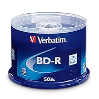 Verbatim BD-R 25GB 16X Blu-ray Recordable Media Disc - 50 Pack Spindle - 98397