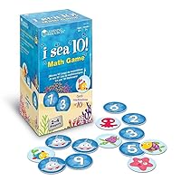 Learning Resources I Sea 10! Game, Math Games, Addition and Subtraction, Homeschool & Classroom Math Games, Educational, Includes 100 Cards, Ages 6+