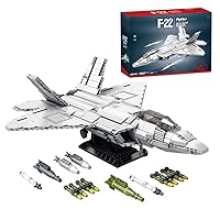 MINDEN Military Fighter Series Block Set, F22 Raptor Fighter Model, Educational Toys for Boys and Girls, 2023