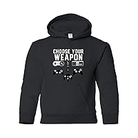 City Shirts Choose Your Weapon Gaming Console Gamer Funny DT Youth Sweatshirt Hoodie