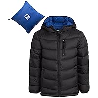 URBAN REPUBLIC Boys’ Foldable Hooded Jacket – Insulated Weather Resistant Bubble Puffer Windbreaker Coat for Boys Sizes 4-20