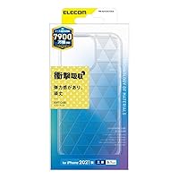 Elecom PM-A21CUCTDC3 iPhone 13 Pro 3-Eye Soft Case, Ultra Clear, Cut Line, Scale Pattern