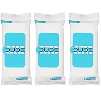 DUDE Wipes - On-The-Go Shower Wipes - 3 Pack, 24 Wipes - Unscented Extra-Large Wipes - Vitamin E & Aloe Full Body Shower Replacement Wipes