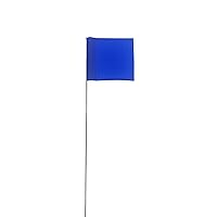 Swanson Tool Co FBL15100 2.5-Inch by 3.5-Inch Marking Flags with 15-Inch Wire Staffs, Blue, 100-Pack