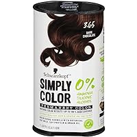Simply Color Hair Color 3.65 Dark Chocolate Brown, 1 Application - Permanent Hair Dye for Healthy Looking Hair without Ammonia or Silicone, Dermatologist Tested, No PPD & PTD