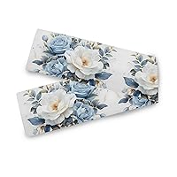Blue White Flowers Table Runner for Kitchen Dining 13 x 70 Inches Long Table Runners Cloth Placemat Scarf for Office Wedding Party Holiday Home Decor