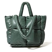 Women Large Quilted Puffer Tote Bag Soft Padded Down Winter Handbag Space Totes Puffer Shoulder Bag Pillow Shopper Bag