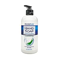 Hand Soap Fragrance Free, Cleanses and Soothes Dry Skin, Aloe and Vitamin E, 16 Fluid Ounce