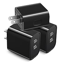 USB C Wall Charger [3 Pack], Costyle 20W Dual Double USB C Charger Block Fast C Wall Plug Type C Charging Block for iPhone 11 12 13 14 15 Pro Max Plus XS iPad Pro, Watch Series 8 7, Galaxy S23(Black)