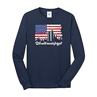 Threadrock Men's We Will Never Forget 9/11 Long Sleeve T-Shirt