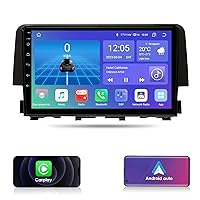Car Radio Stereo for Honda Civic 2016-2021, 8 Core Android 12 Navigation with Weather Widget QLED Screen,Carplay, Android Auto, RDS, DSP, SWC, 4GB + 32GB, WiFi