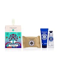 3-Piece Holiday Shea Ornament: Gift Set Includes Travel-Sized Shea Butter Hand Cream, Ultra Rich Body Cream and Milk Extra Gentle Soap