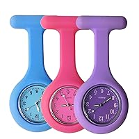 Nurse Watch Brooch, Silicone with Pin/Clip, Glow in Dark Design, Health Care Nurse Doctor Paramedic Medical Brooch Fob Watch