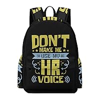 Human Resources HR Voice Casual Backpack Travel Hiking Laptop Business Bag for Men Women Work Camping Gym