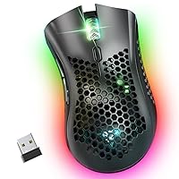 BENGOO Wireless Gaming Mouse, Ergonomic Optical Computer Gamer Mice with 6 Programmed Buttons 3 Adjustable DPI RGB Backlits USB Receiver for Windows PC Mac