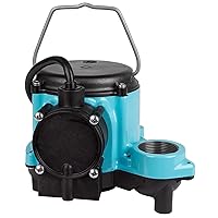 Little Giant 506160, 6-CIA-ML 115 Volt, 1/3 HP, 2760 GPH Cast Iron Replacement Compact Submersible Sump Pump for Under Sink and Laundry Tray Systems with Integral Low Level Diaphragm Switch, Blue