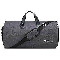 Convertible Garment Bag with Shoulder Strap, Modoker Carry on Garment Duffel Bag for Men Women - 2 in 1 Hanging Suitcase Suit Travel Bags (Black)