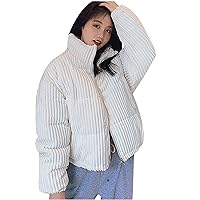 Corduroy Jacket Women Oversized Fashion Casual Plain Color Long Sleeve Shirts Zip Up Warm Winter Coats with Pockets