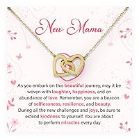 New Mom, Mom to Be Gifts - Pregnancy Gifts for First Time Moms Gifts for Women Pregnant Mom Gifts First Time Mom Expecting Mom Mommy to Be Gift With Message Card and Gift Box, Interlocking Necklace For Women