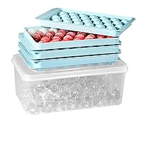 VEVOR Ice Cube Tray, 3 Pack 170 Balls Mini Ice Cube Tray for Freezer, 2x33pcs and 1x104pcs Sphere Ice Cube Making for Chilling Cocktail Whiskey Tea Coffee, Include Ice Trays & Ice Bin & Scoop