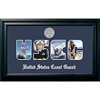 CGSS002S Coast Guard Collage Photo Frame with Silver Medallion, Black