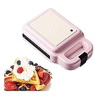 Mini Waffle Maker, Waffle Iron with Removable Plates Belgian Waffle Maker Panini Press Breakfast Sandwich Maker Grilled Cheese Maker Machine Kitchen Appliances Camping 600W (Color : Pink)