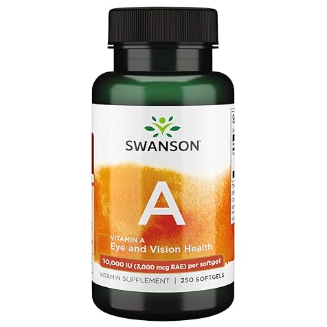 Vitamin A 10,000 IU (3,000 mcg RAE) Natural Nourishment for Bone, Skin Health, Vision Support & Immune System Function - High Absorption Vitamin A 250 Softgels
