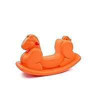 Children's Factory Orange Molded Rocking Horse, CF910-070, Baby Ride On Activity for Playroom or Preschool, Indoor-Outdoor Learning for Toddlers 1-3