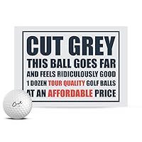 Cut Grey Golf Balls, 3 Piece Urethane (One Dozen)