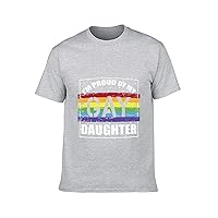Gay Pride Shirts for Women Gay Pride Stuff I Am Proud of My Gay Daughter Graphic T-Shirts Short Sleeve Tops Cotton