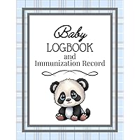Baby Logbook and Immunization Record: Perfect Gift for New Mom - Cute Panda and Blue Plaid