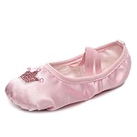 HROYL Cute Ballet Shoes Satin Ballet Slippers,Suitable for Toddler Little Big Girl,TJ-HGballet