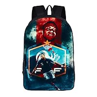 Mbappe Graphic Backpack PSG Canvas Book Bag with USB Charging Port,Casual Daypack Lightweight Backpack for Travel