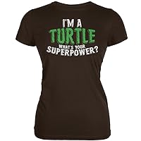 I'm A Turtle What's Your Superpower Brown Juniors Soft T-Shirt