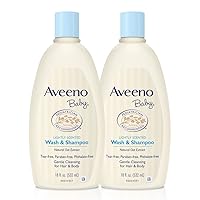 Aveeno Baby Gentle Wash & Shampoo with Natural Oat Extract, Tear-Free, 18 fl. oz, Twin Pack