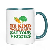 Dietitian 2Tone Green Mug 11oz - Be Kind Eat Your Veggies A - Nutritionist Foodies Vegan Vegetables Chef Cook Vegeterian Consultant Dietician Diet Plan