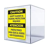 Sticker Caution Safety Glasses & Hearing Protection Required/Atencion Protectores para Ojos 20 X 16,4