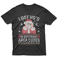 Santa Clauss Funny I Got Ho's in Different Area Codes Holiday Season Gift Christmas Sweatshirt or T-shirt Tee