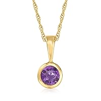 Ross-Simons RS Pure 0.21 Carat Amethyst Pendant Necklace in 14kt Yellow Gold. 20 inches